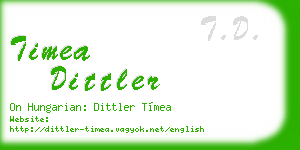 timea dittler business card