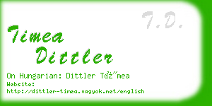 timea dittler business card